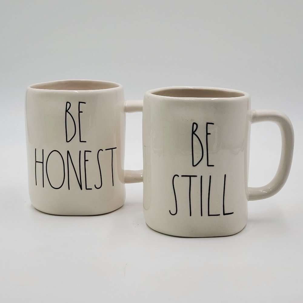Rae Dunn Pottery Mugs “BE STILL” & “BE HONEST” - Picture 5 of 14